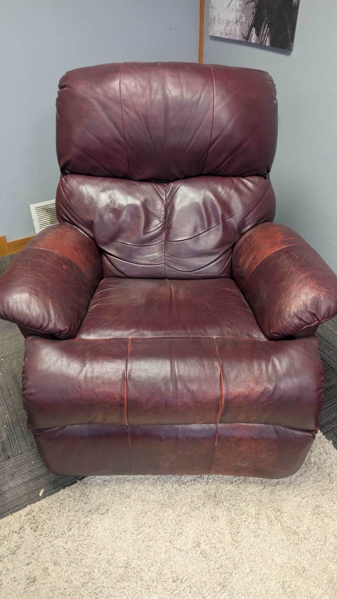 Burgundy/Oxblood Leather 2-Piece Living Room Set