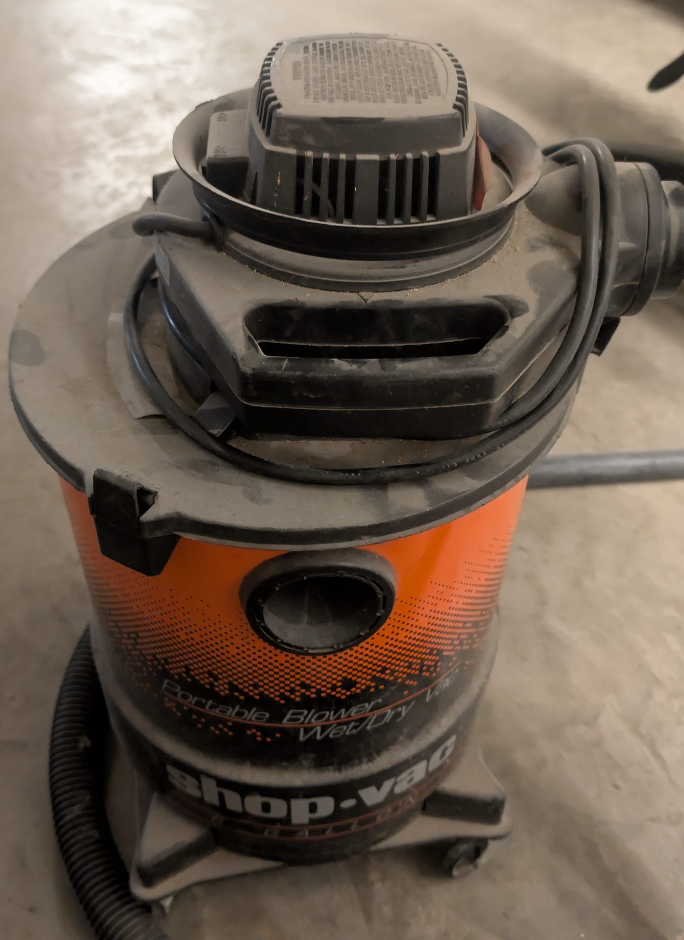 Orange Shop-Vac Wet/Dry Vacuum, Garage Workshop Vac