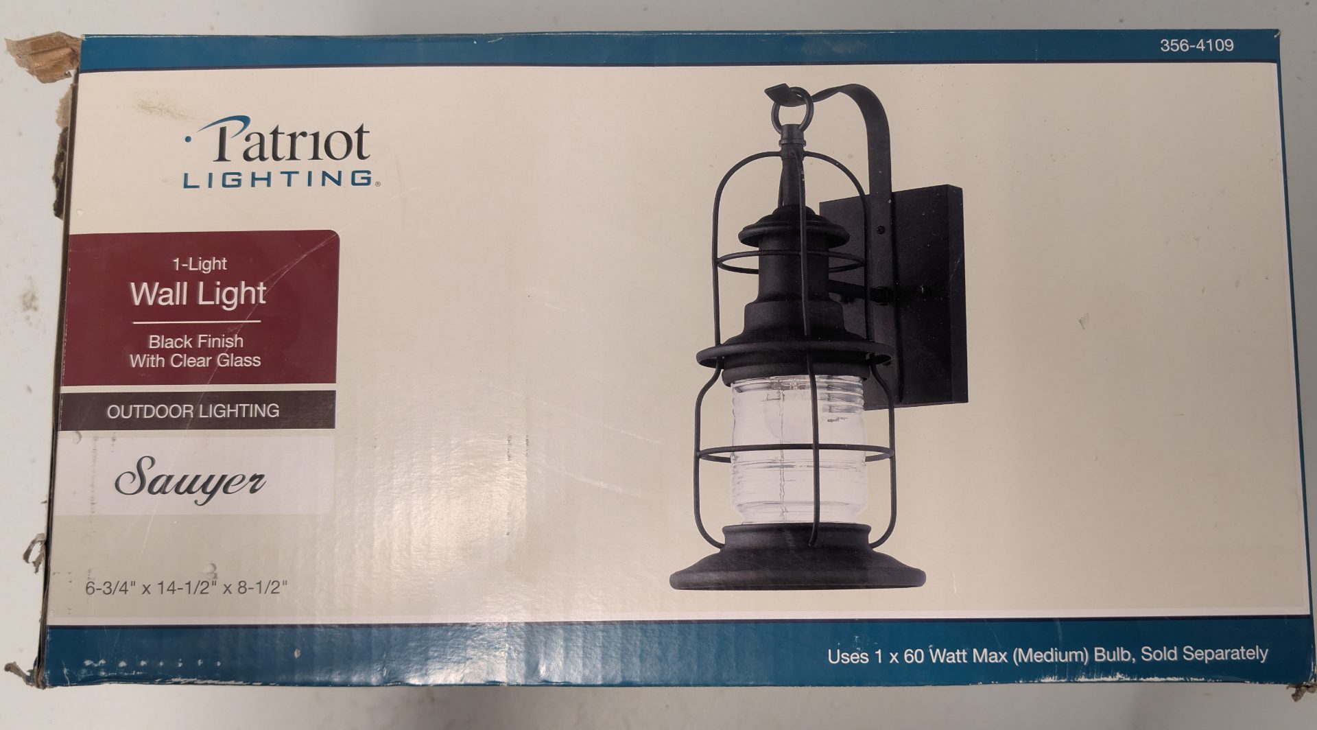 Patriot Lighting Sawyer 1-Light Outdoor Wall Lantern Fixture
