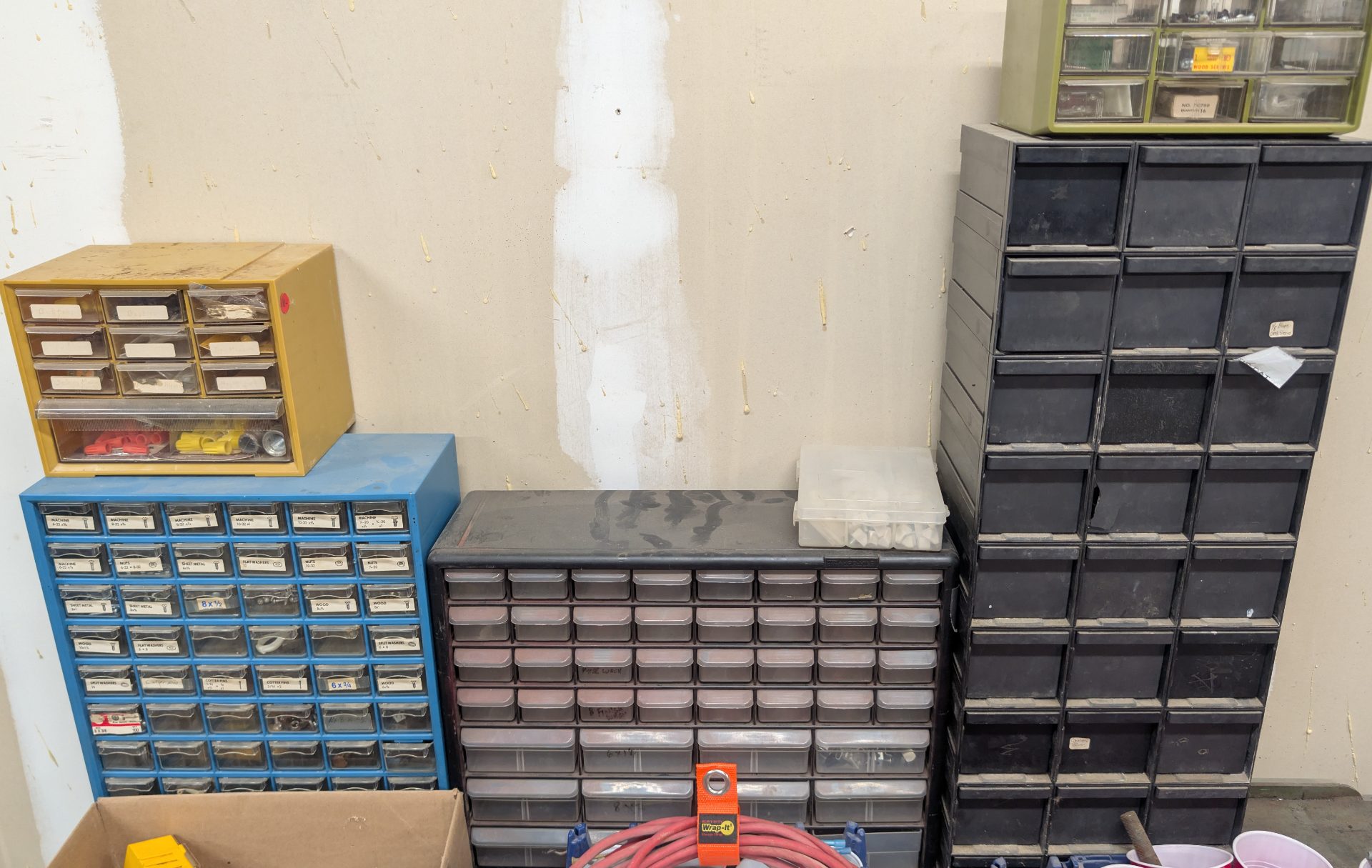 Lot of Small Parts Storage Drawer Organizers and Hardware Cabinets