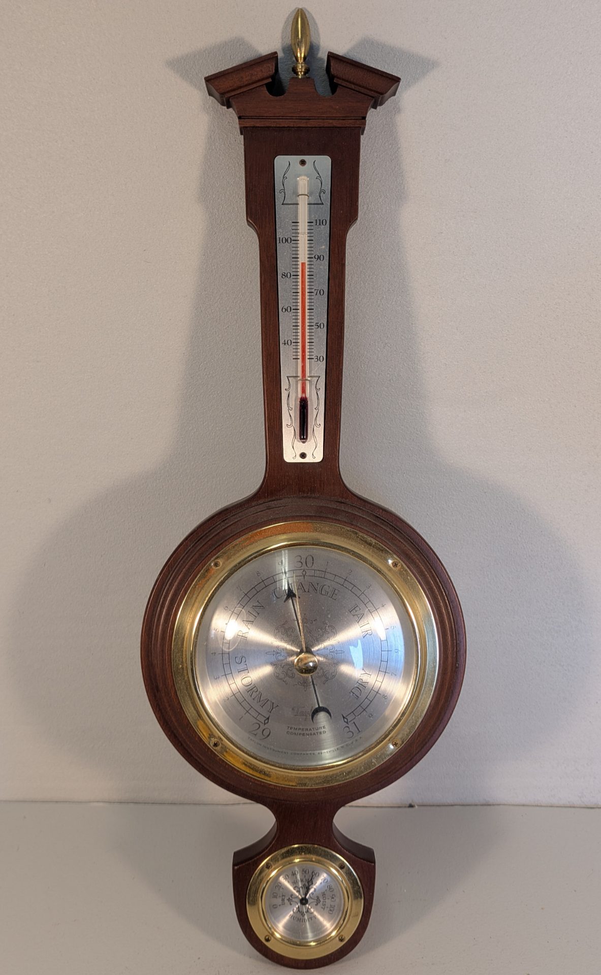 Vintage Banjo Style Wall Barometer Thermometer Hygrometer Weather Station