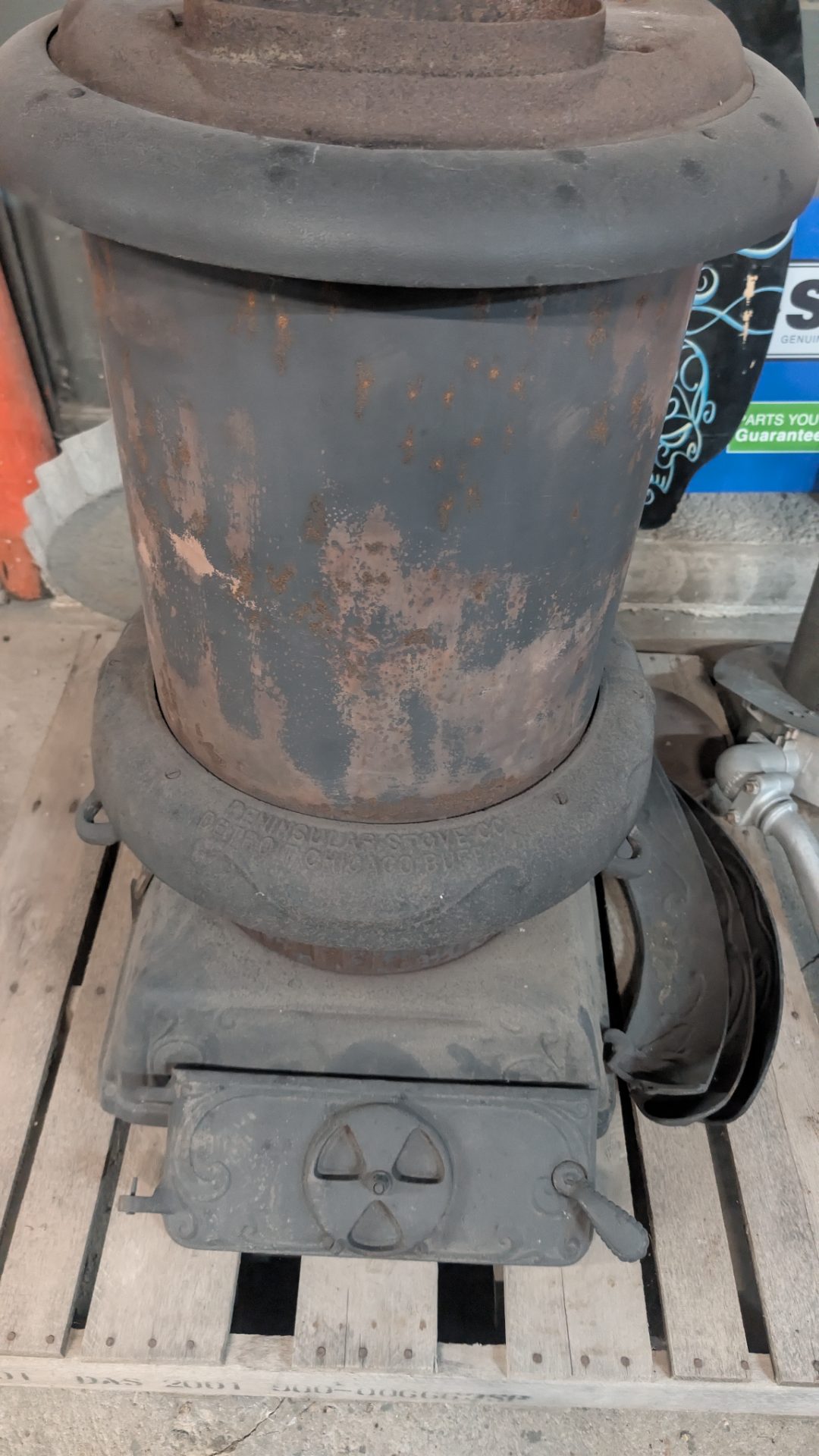 Antique Cast Iron Pot Belly Stove — Dening & Sons Stove Co. — photo 2