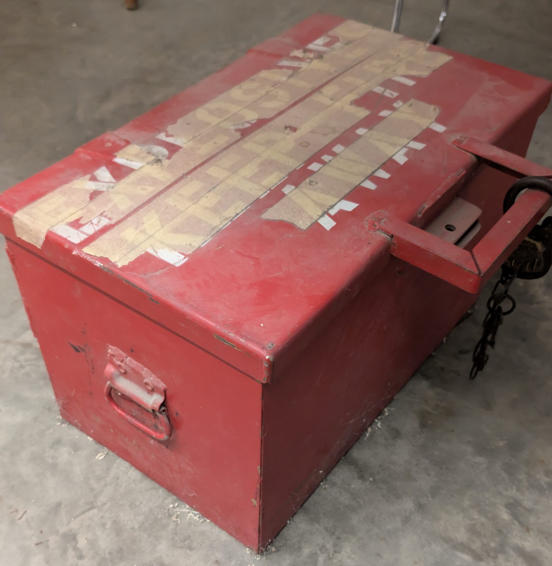 Red Metal Rolling Shop Tool Cart With Drawer and Lower Tray — photo 2