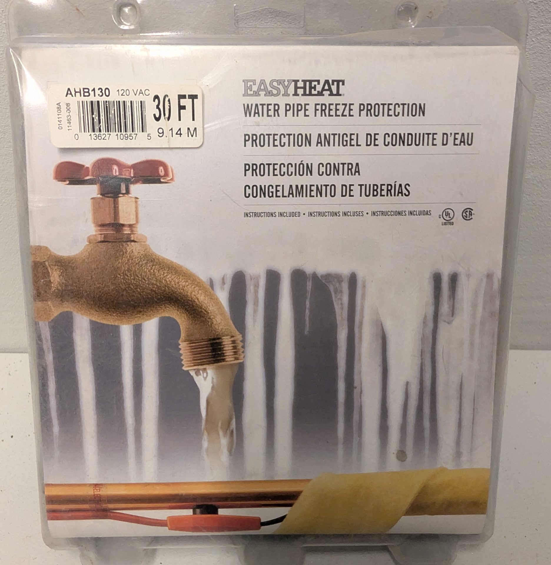 EasyHeat AHB-130 30 ft Water Pipe Freeze Protection Heating Cable New Sealed