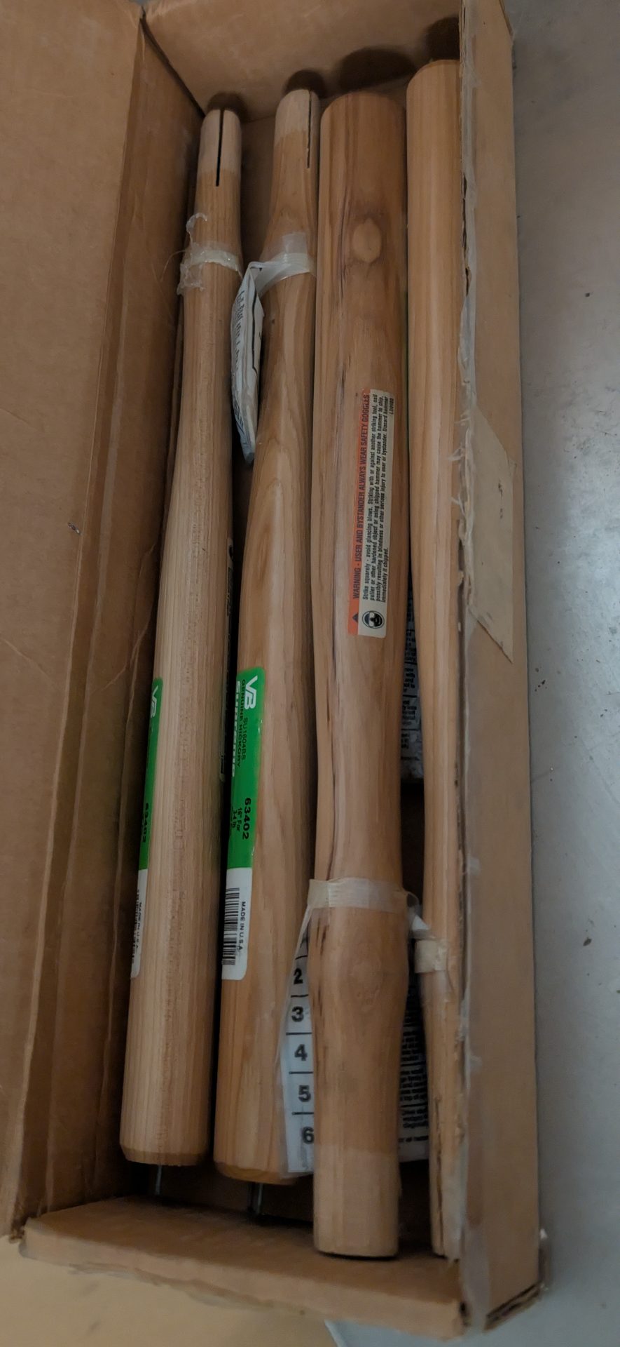 Box Lot of Wooden Replacement Hammer and Tool Handles