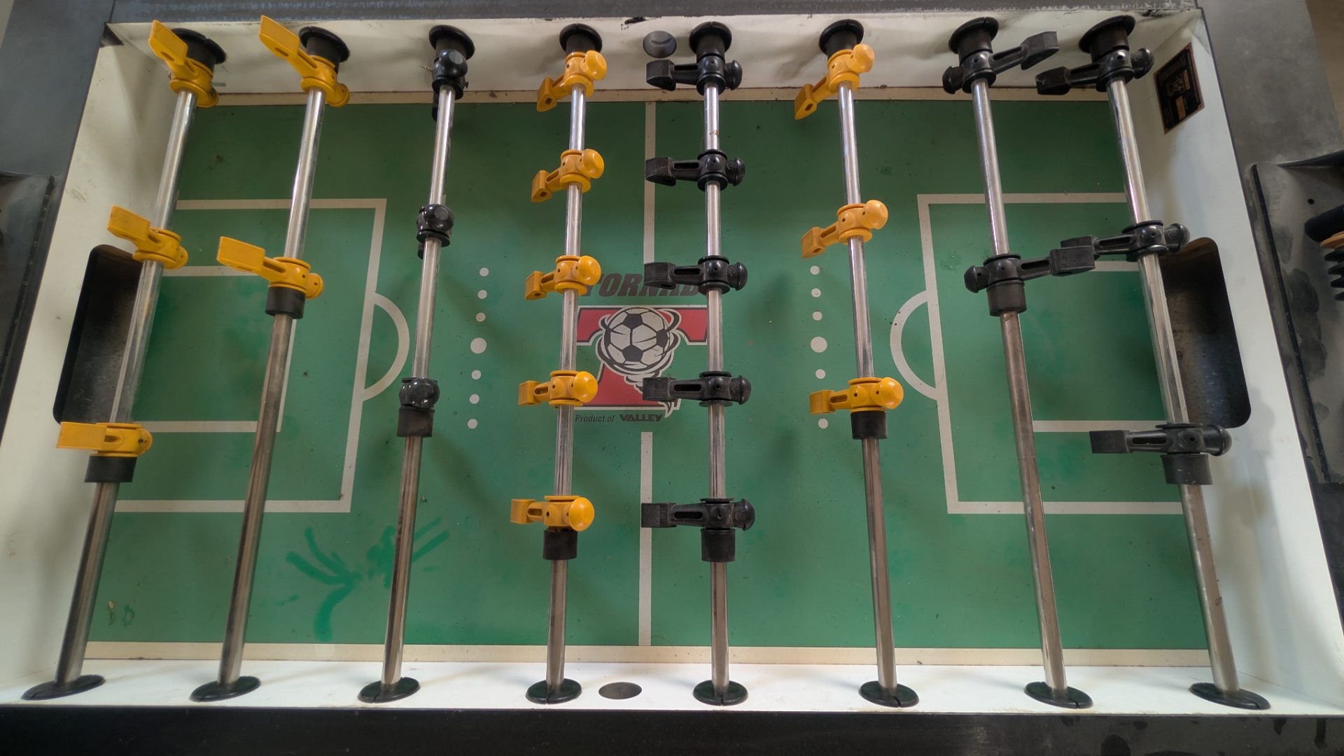 Vintage 1970s-80s Orbiton Foosball Table with Chrome Rods