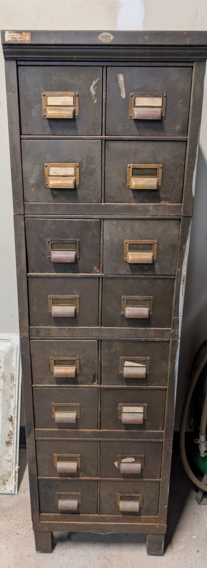 Vintage Industrial Steel Multi-Drawer Parts Cabinet Card File Storage