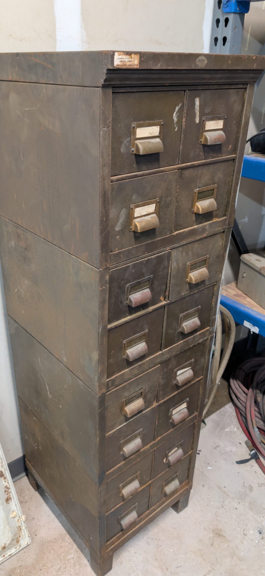Vintage Industrial Steel Multi-Drawer Parts Cabinet Card File Storage — photo 2