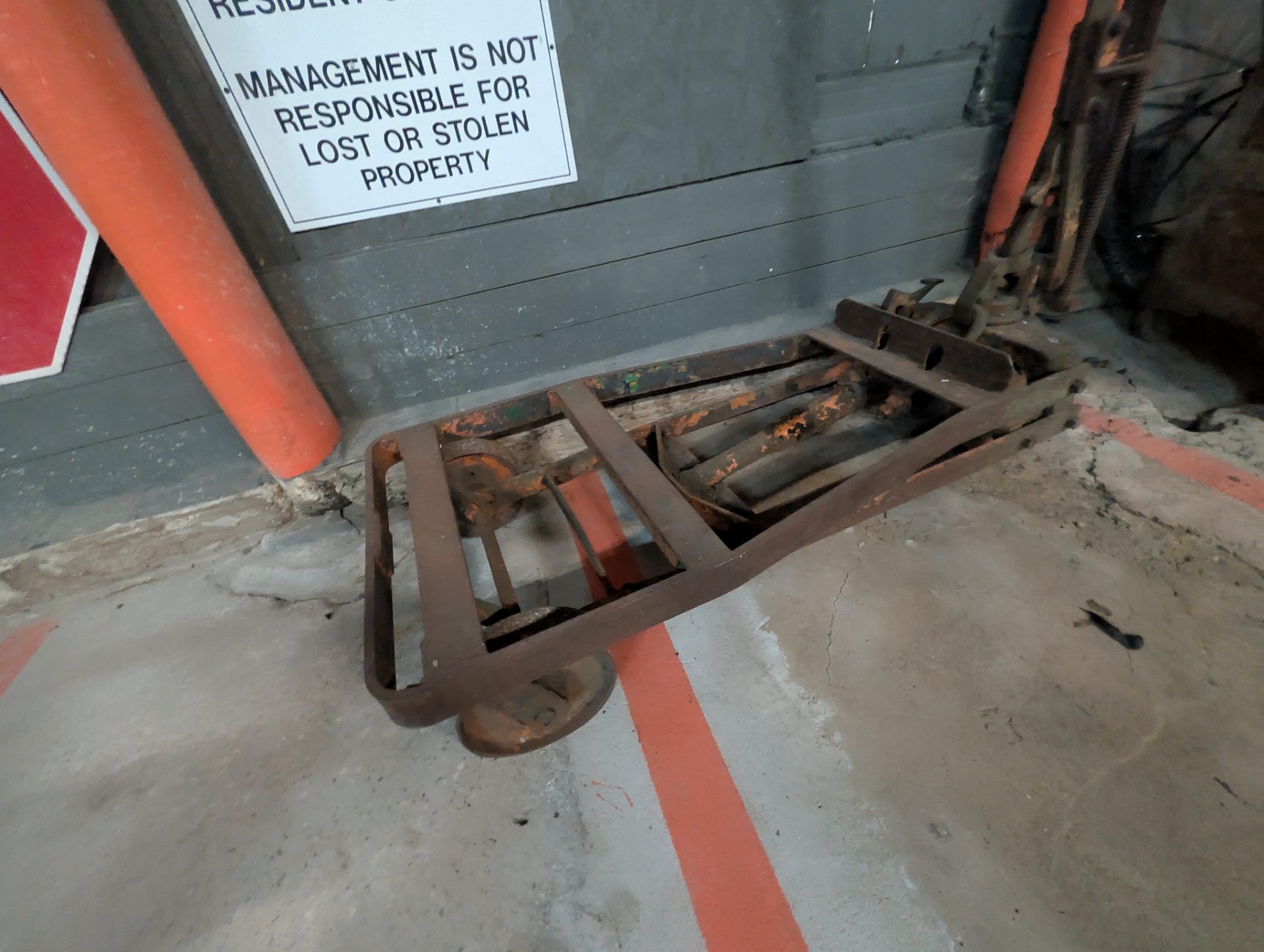 Antique Industrial Flat-Bed Roller Platform Dolly — Heavy Steel, Mid-Century Warehouse Cart — photo 2