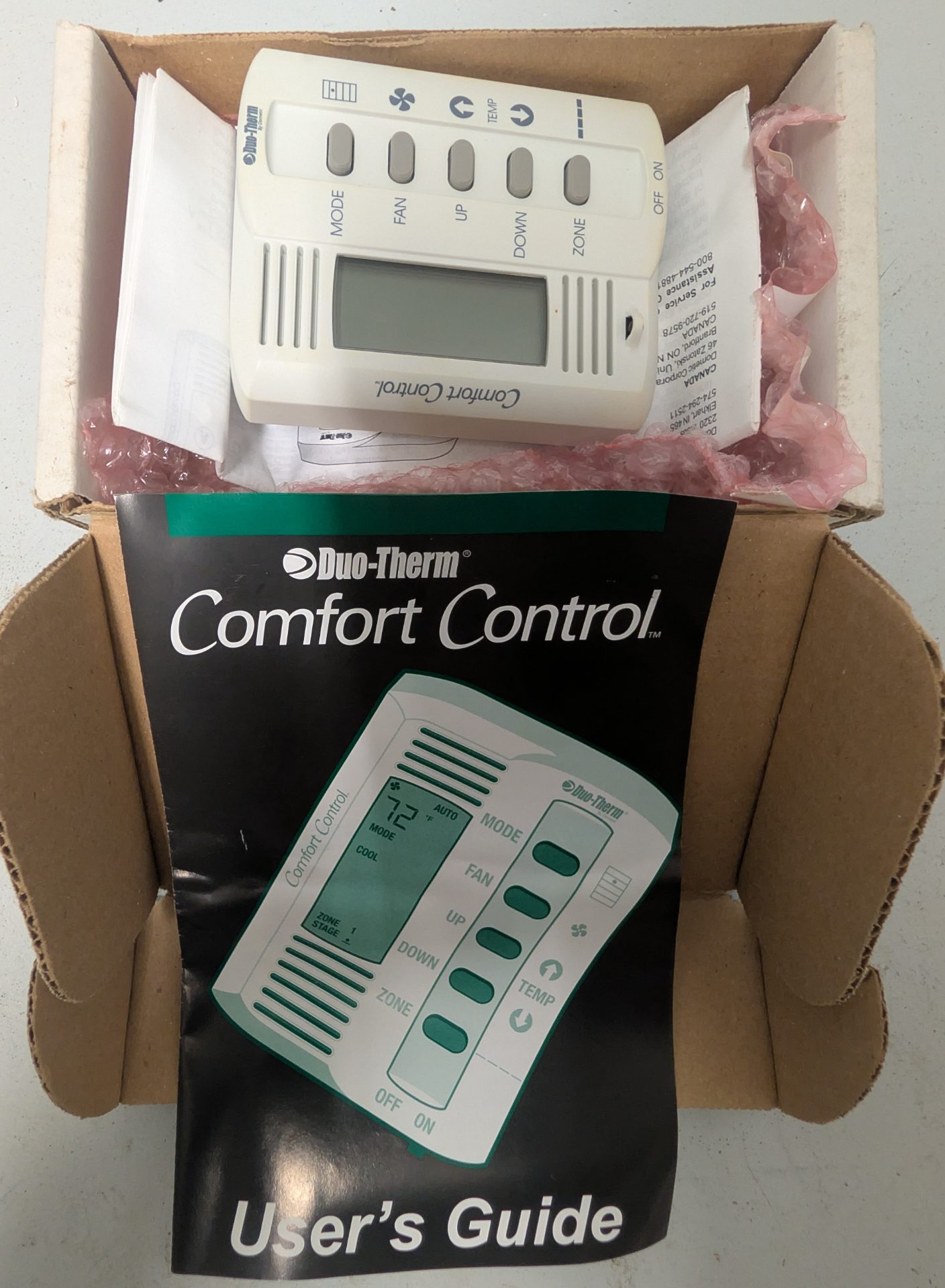Duo-Therm Comfort Control RV Thermostat with User Guide