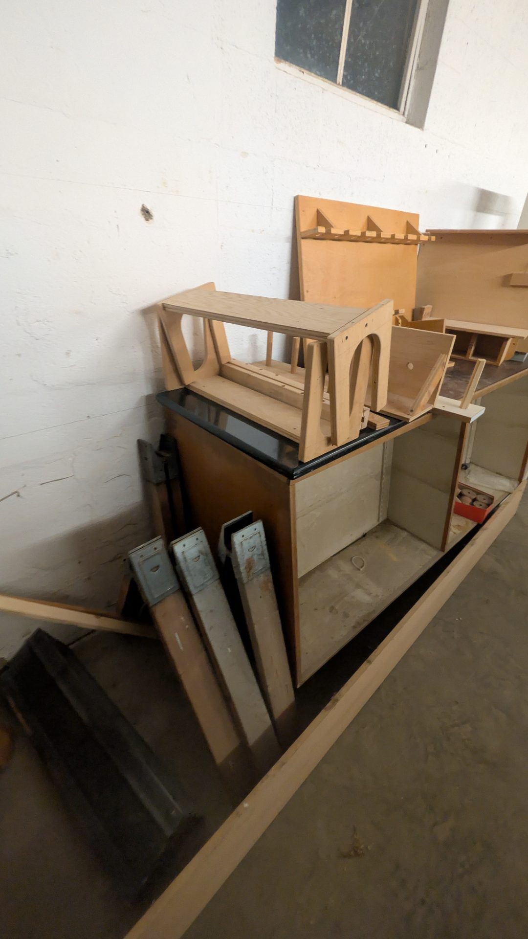 Woodshop Accessories Overstock Lot Mixed Plywood Panels Jigs Shelves and Shop Fixtures — photo 2