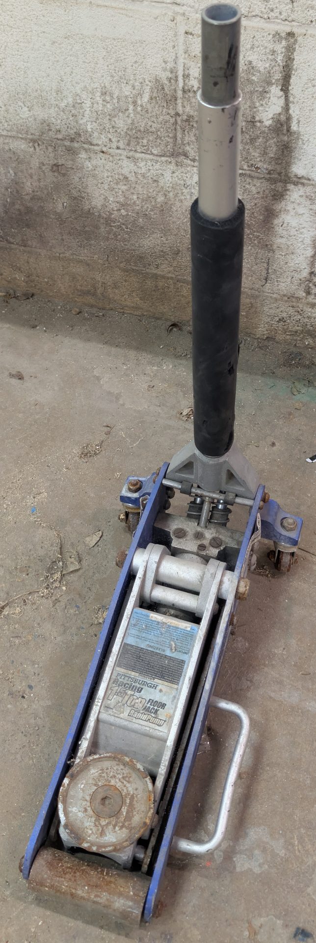Low-Profile Hydraulic Floor Jack, Blue/Silver Garage Service Jack